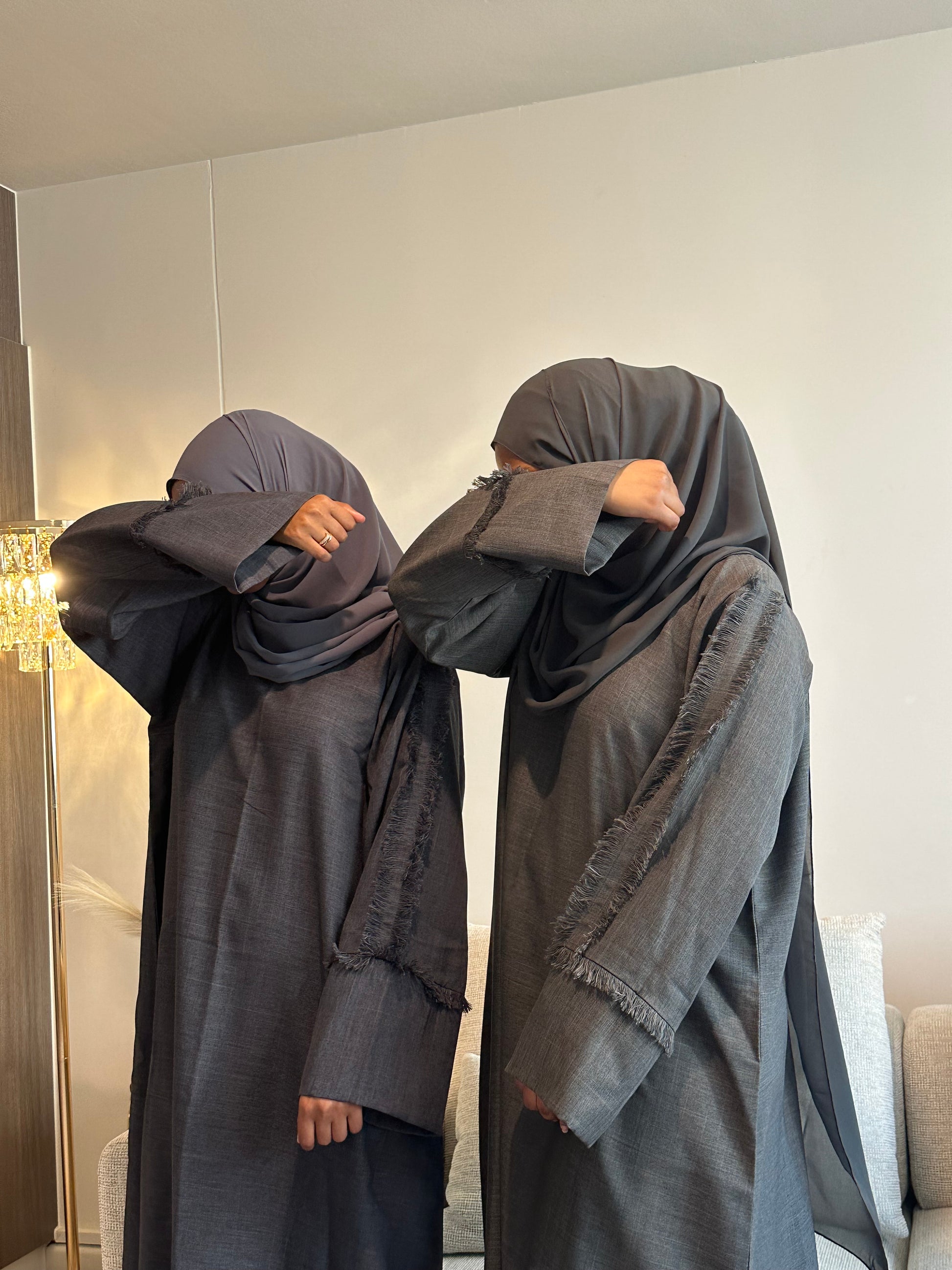 Elevate your wardrobe with our beautifully crafted linen Abayas available in variety of stunning colours. Where comfort meets for every occasion.