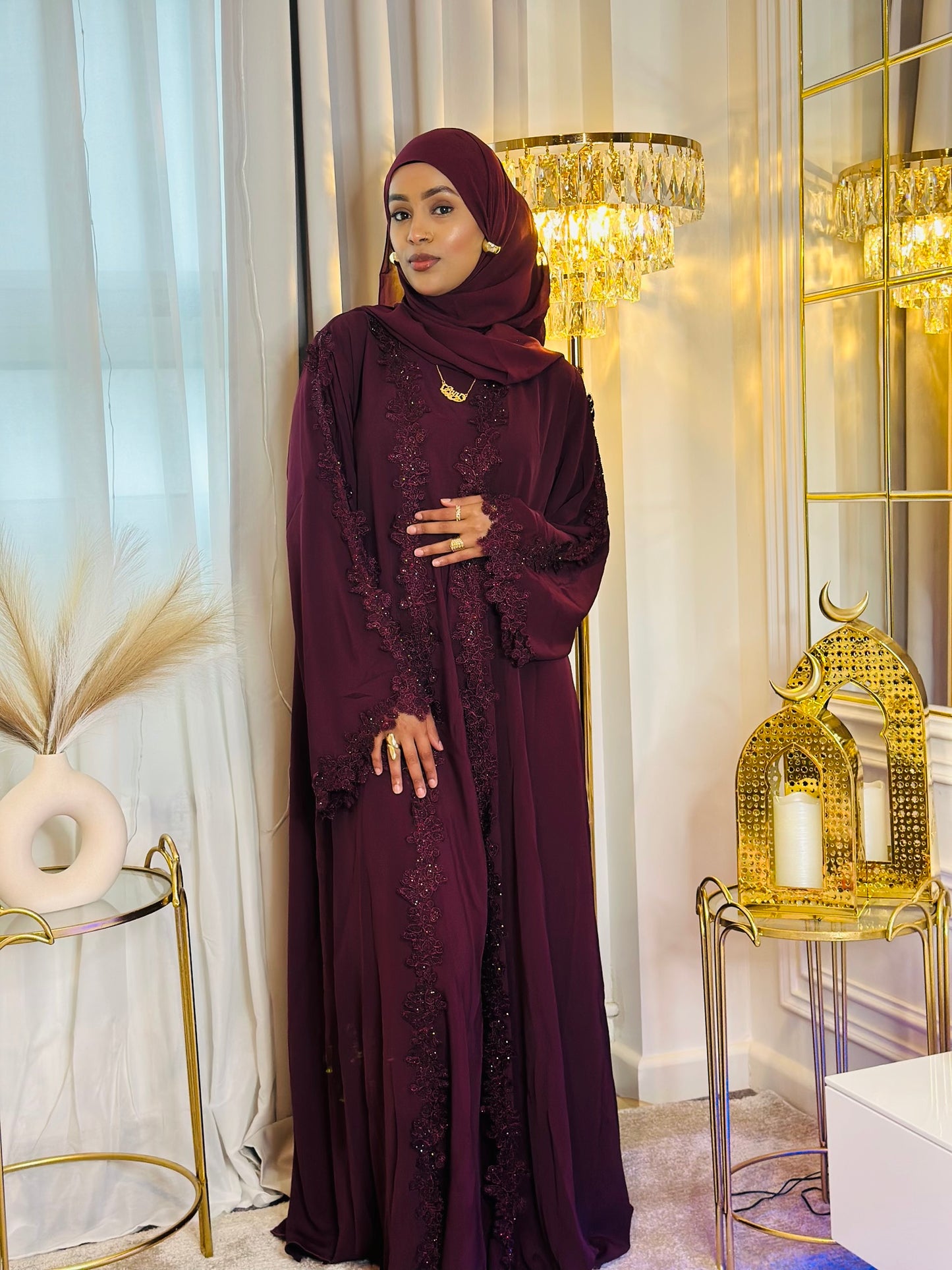 Ethereal Elegance In Maroon