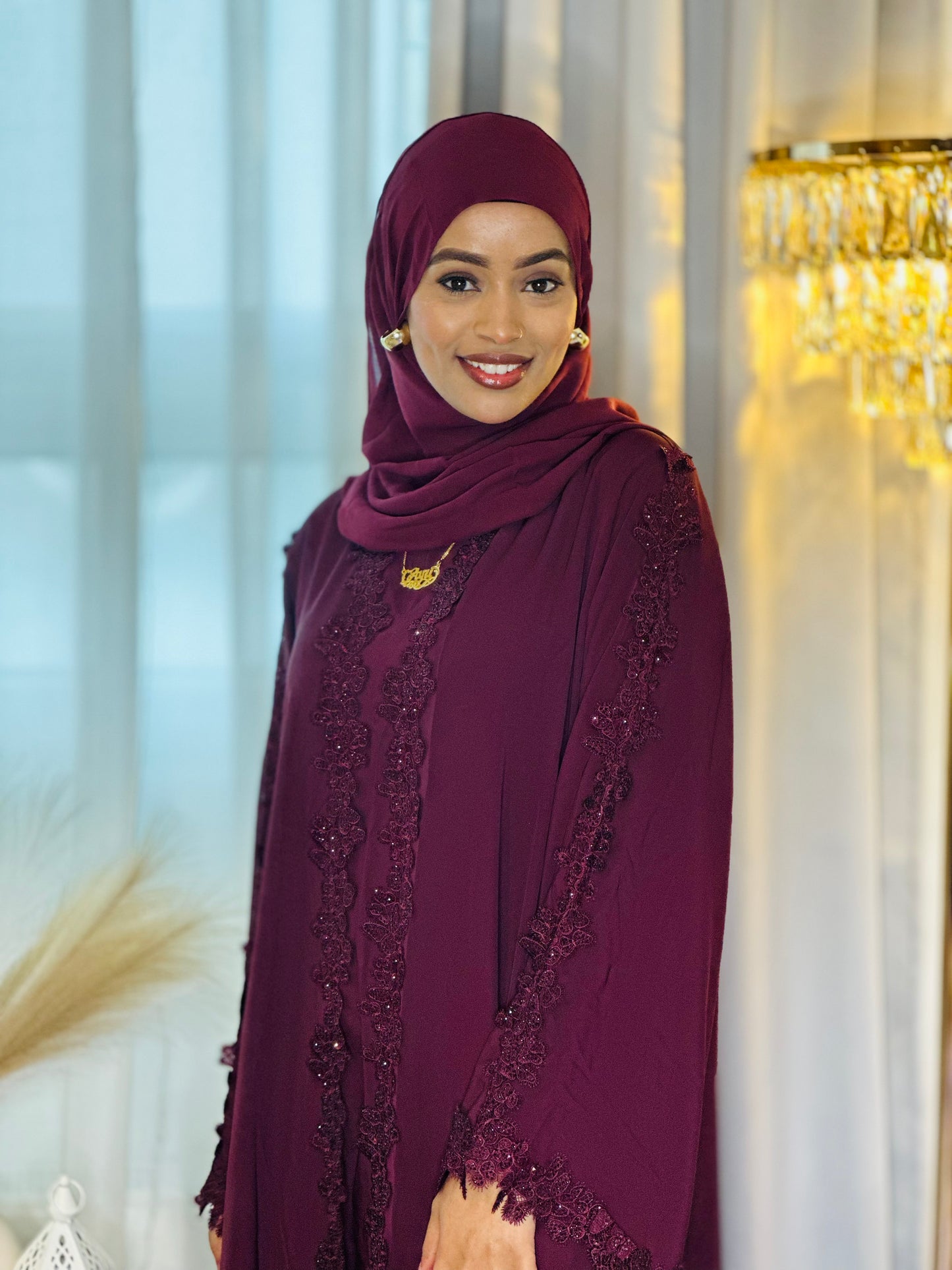 Ethereal Elegance In Maroon