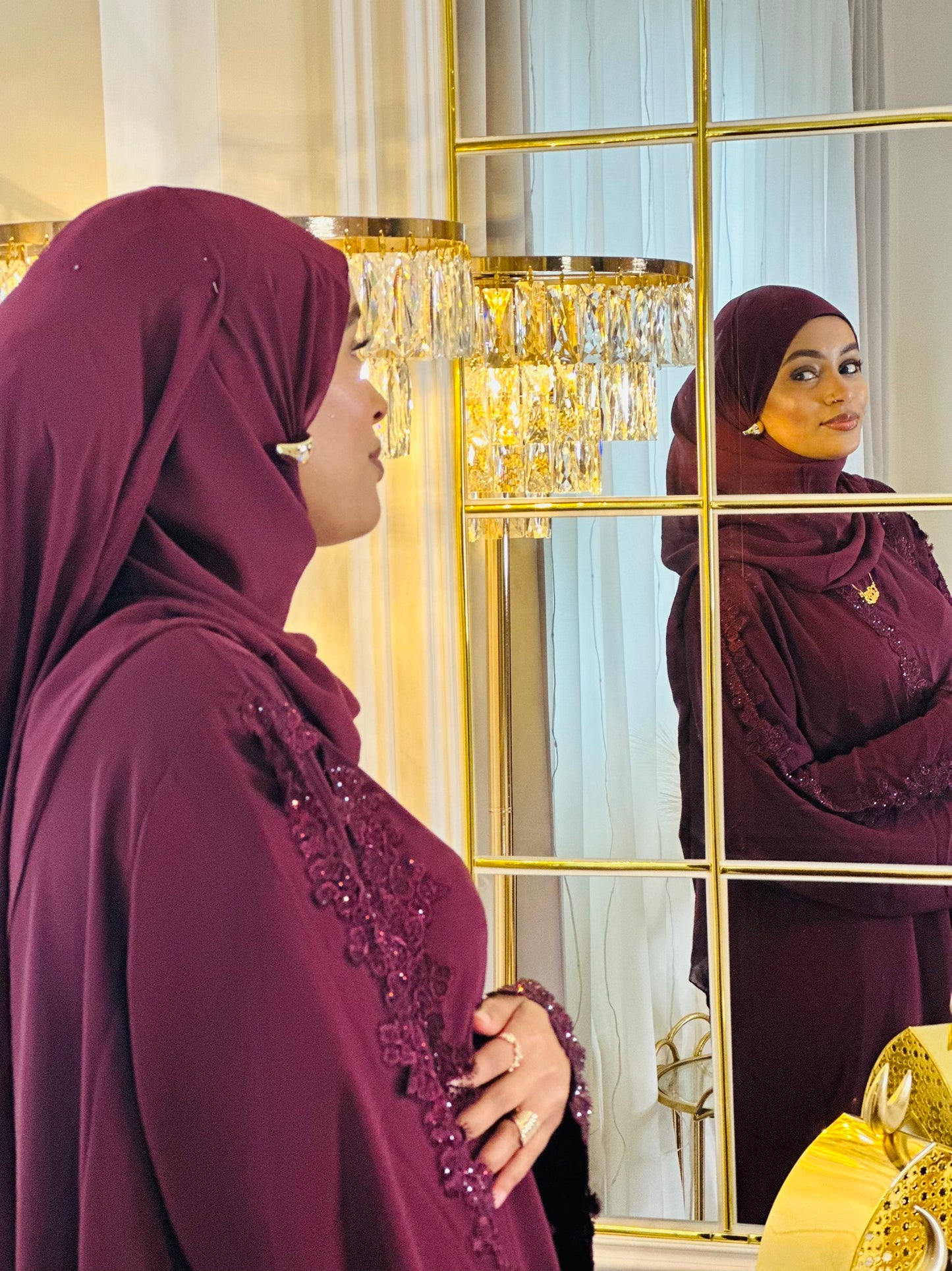 Ethereal Elegance In Maroon